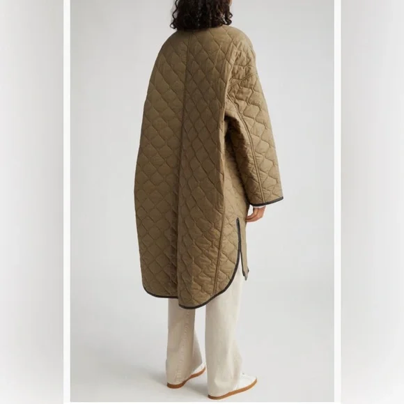 NWT $980 TOTEME Quilted Organic Cotton Cocoon Coat in Marsh - size Medium/Large - Picture 3 of 7